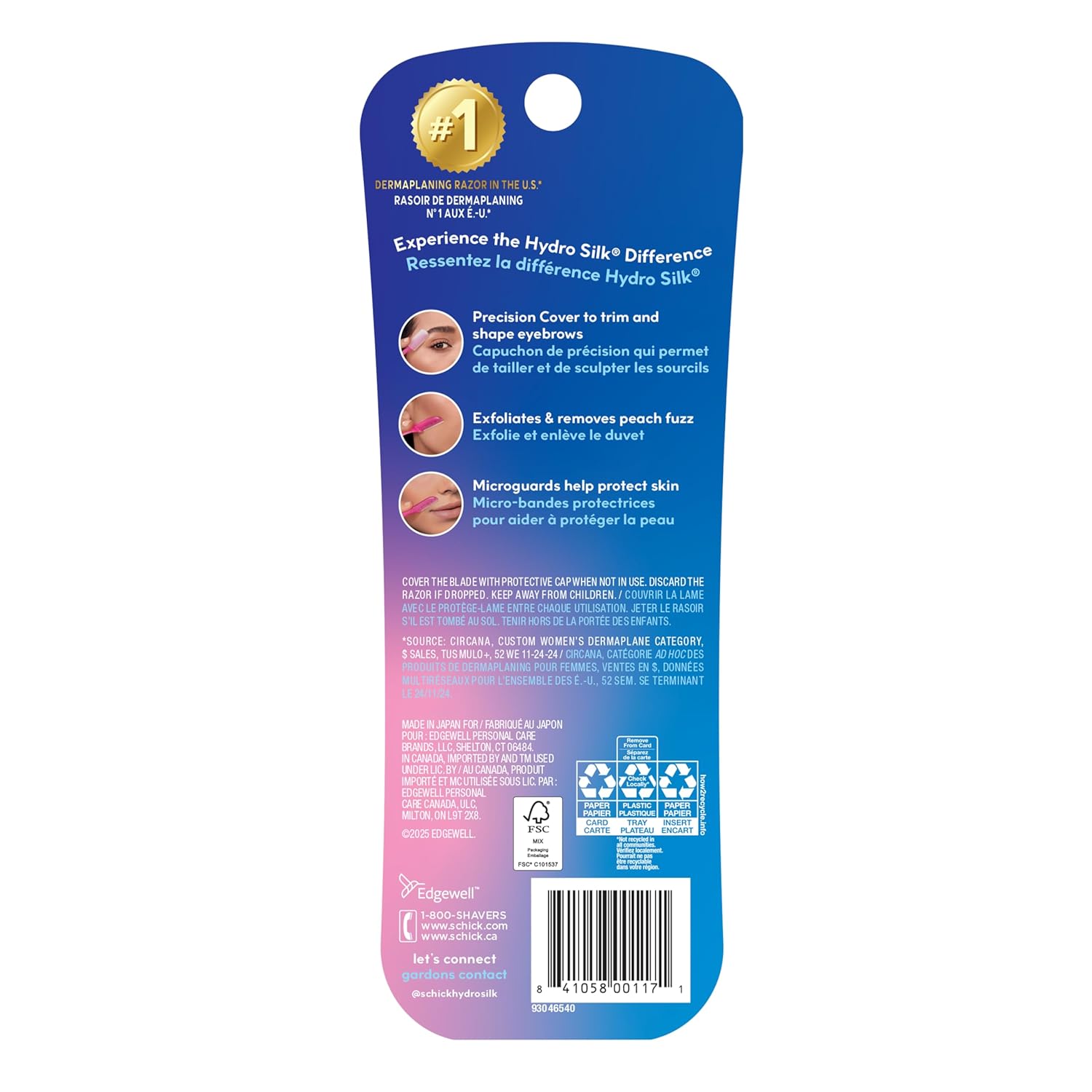 Schick Hydro Silk Touch-Up Razor 3 Count, Pack of 1