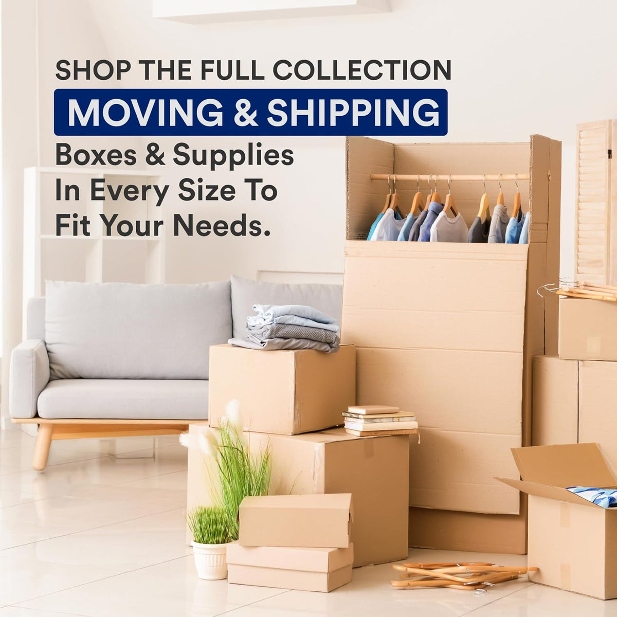 BOX USA Moving Boxes Medium 18"L x 14"W x 12"H 10-Pack