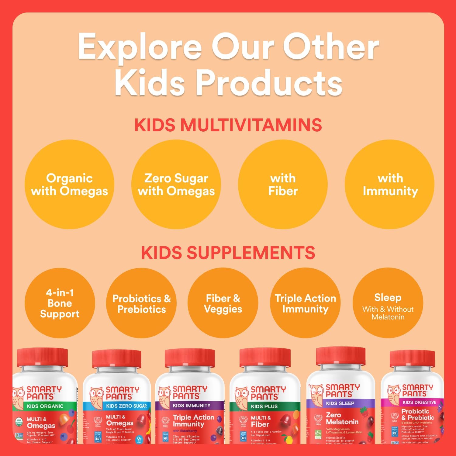 SmartyPants Kids Multivitamin Gummies with Omega 3 DHA/EPA, Vitamins D3, C, B12, B6, A, K, and Zinc, Gluten Free, Clean Label, Three Fruit Flavors, 60 Gummies (30 Day Supply)