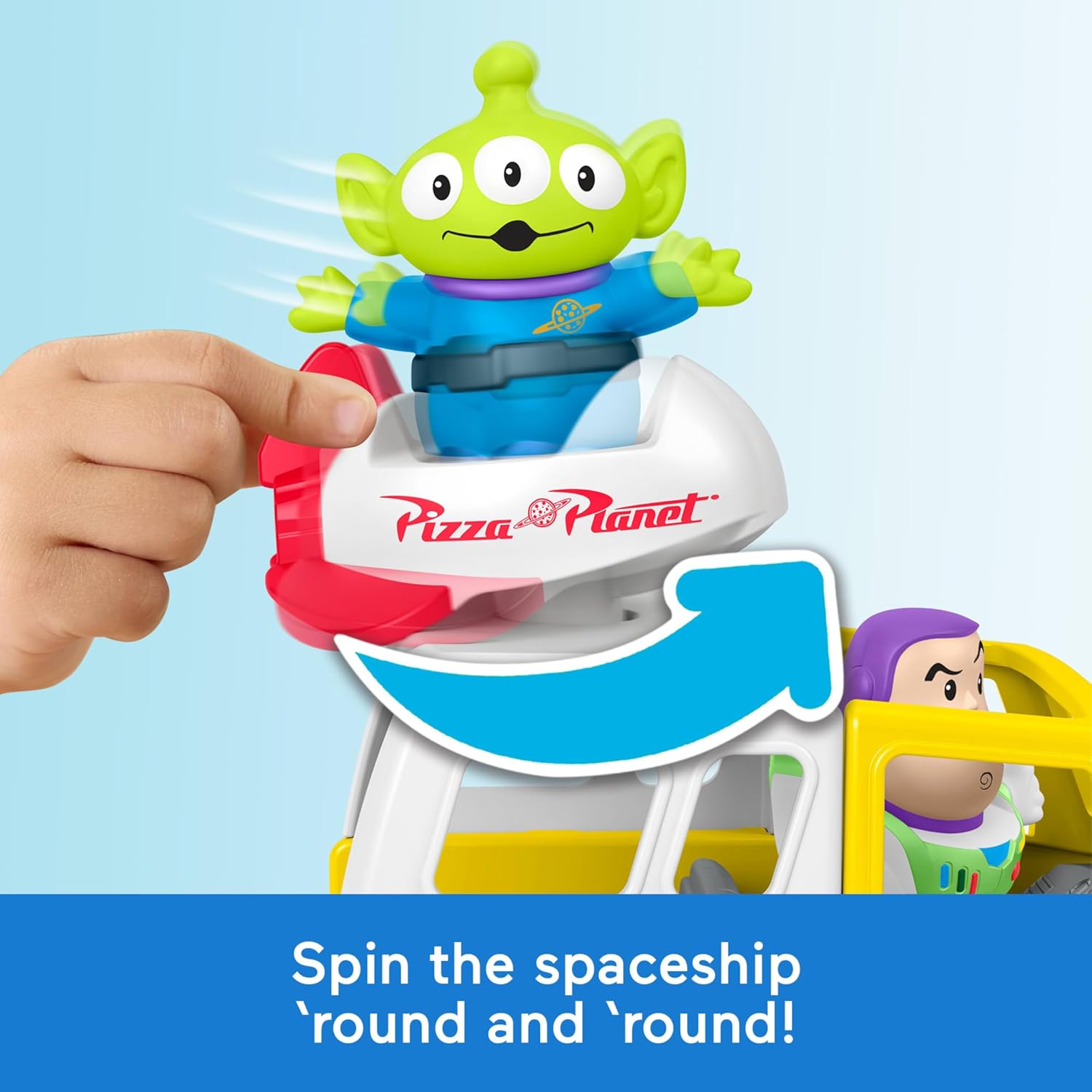 Fisher-Price Little People Toddler Toy Disney & Pixar Toy Story Pizza Planet Truck with Buzz Lightyear & Alien Figures for Kids Ages 18+ Months