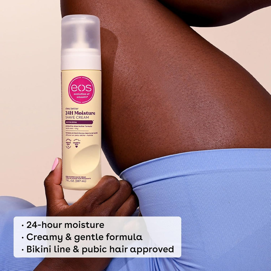 EOS| Shea Buttter| Kraite +| 24H Moisture Hydration 24H Shave Cream | Vanilla Bliss | 7fl oz. | (Pack of 2)