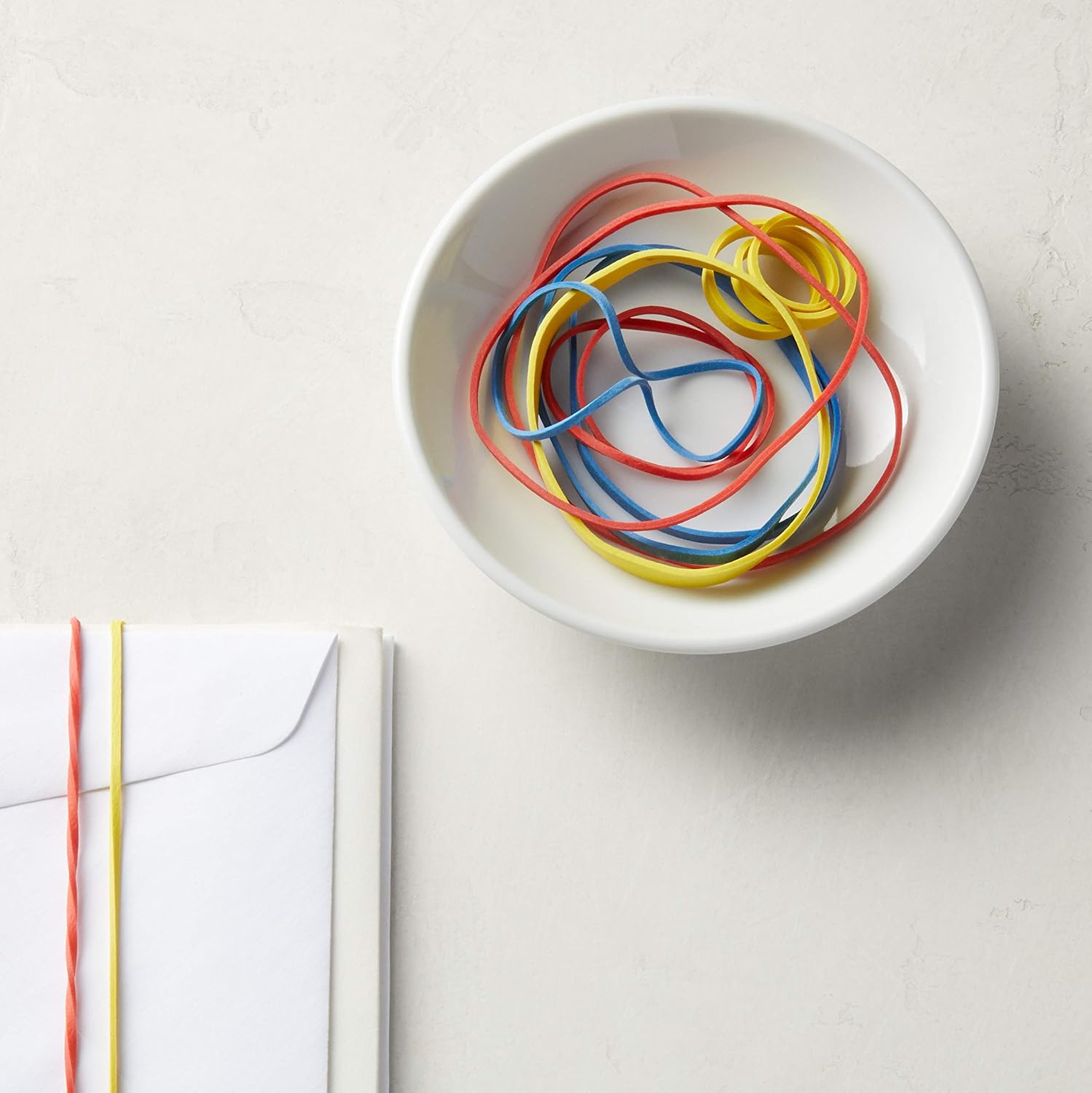 Amazon Basics Assorted Size and Color Rubber Bands, Strong Elastic Stretch Office Supplies, 0.5 lb. Variety Assortment