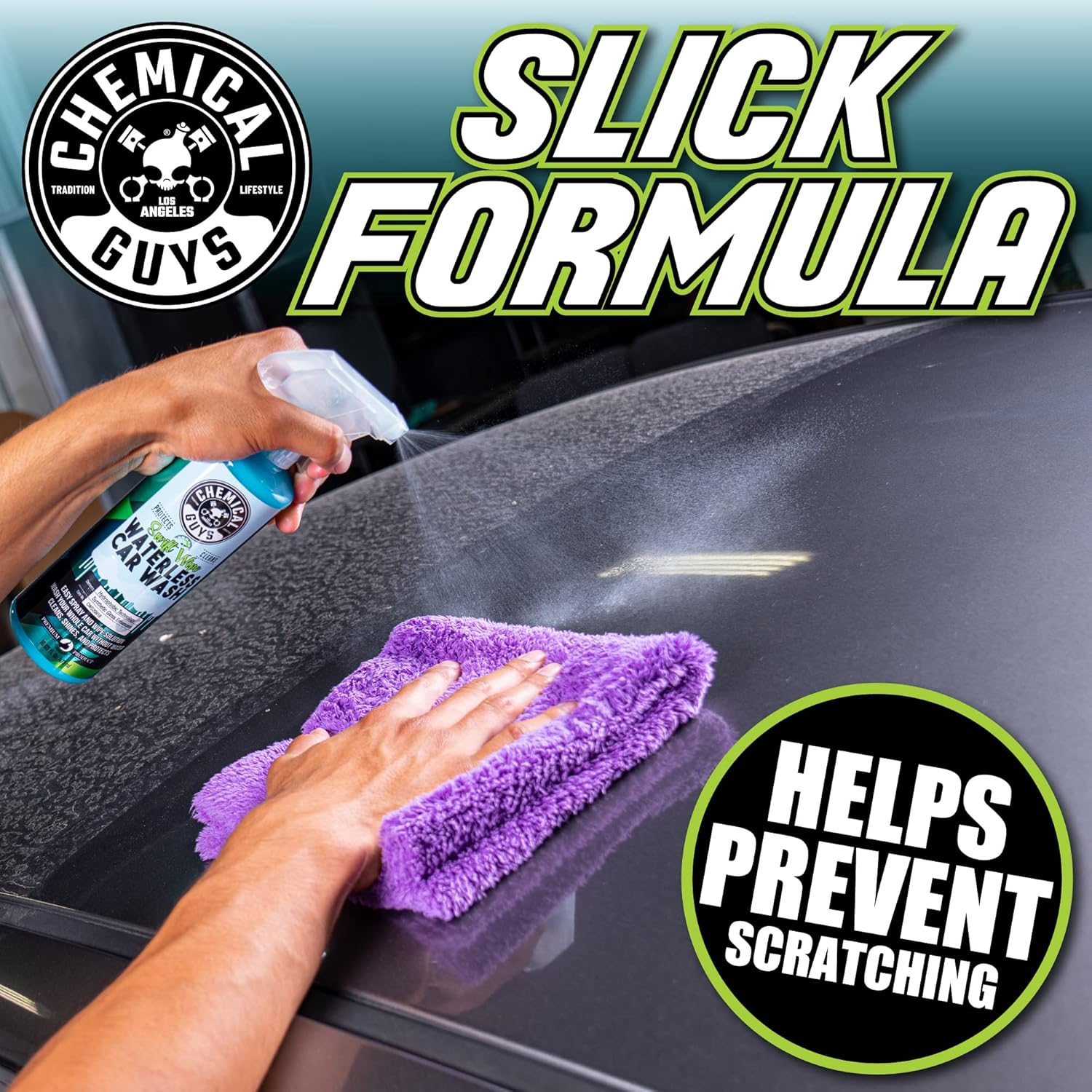 Chemical Guys Swift Wipe Sprayable Waterless Car Wash Spray - Spray and Wipe to Safely Clean and Shine Cars, Trucks, Motorcycles, RV & More, High Lubrication Formula, 16 oz