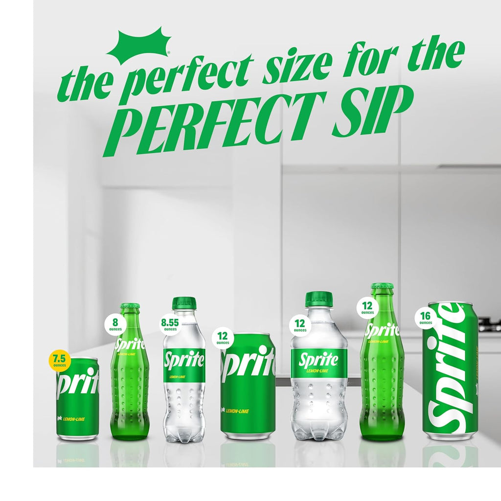 Sprite Lemon Lime Soda Soft Drinks, 7.5 fl oz, 10 Pack,Cans