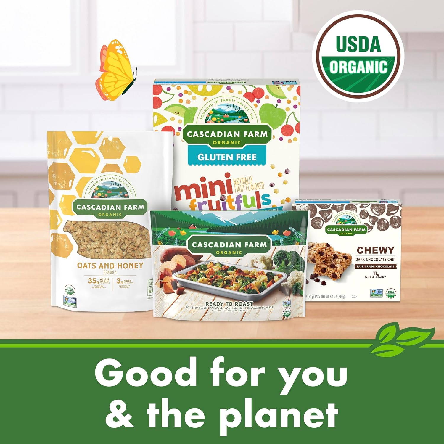 Cascadian Farm Organic Granola, Oats and Honey Cereal, Resealable Pouch, 11 oz