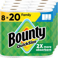 Bounty Quick Size Paper Towels, White, 8 Family Rolls