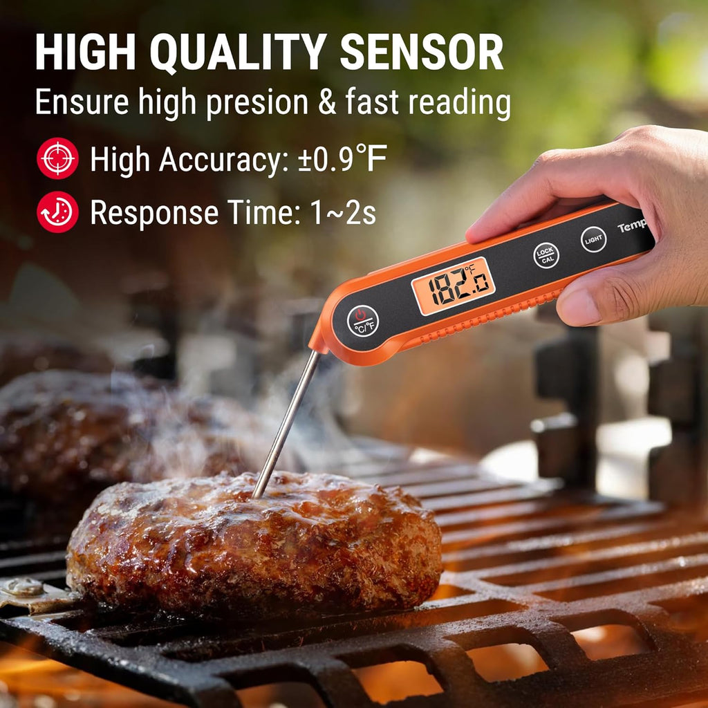 TempPro Digital Instant Read Meat Thermometer for Grilling Waterproof Kitchen Food Thermometer with Calibration Backlight Baking Bread Candy Thermometer Cooking Tools Utensils (Previously ThermoPro)