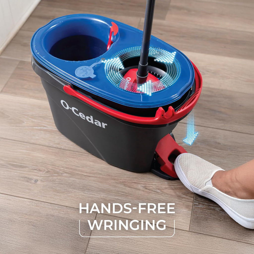 O-Cedar RinseClean Spin Mop & Bucket System | Clean with Water | Removes 99% of Bacteria