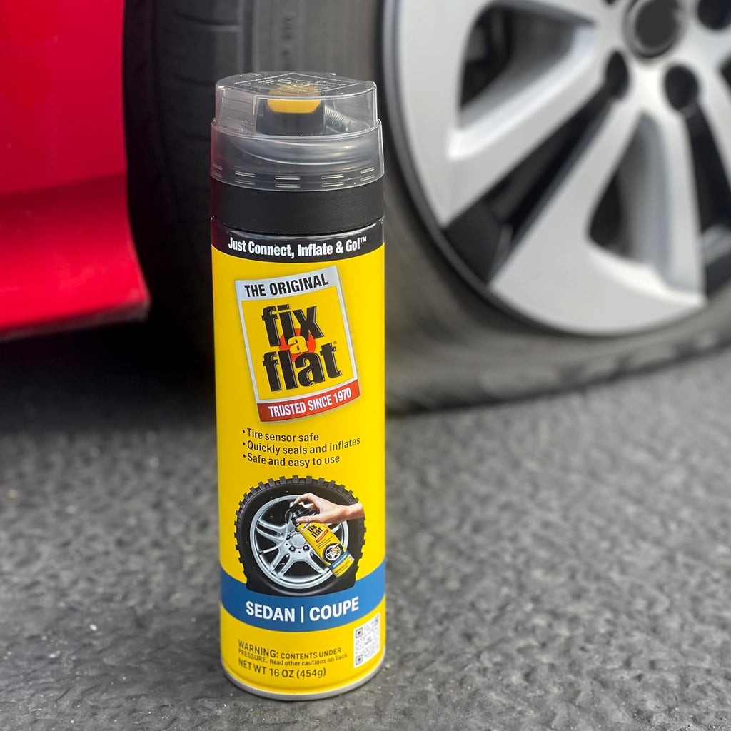 Fix-A-Flat S60420 Aerosol Emergency Flat Tire Repair and Inflator, for Standard Tires, Eco-Friendly Formula, Universal Fit for All Cars, 16 oz. (Pack of 1)