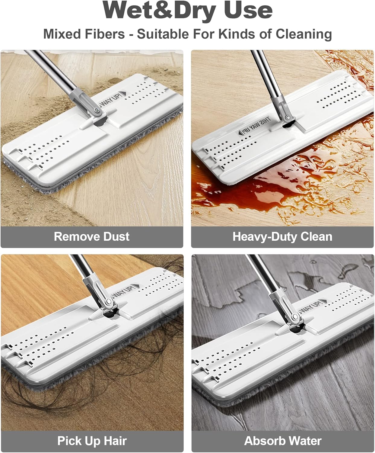 Wash Mop self cleaning bucket with mop wringer scraper