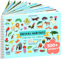 Animals Habitat 500+ Kids Sticker Book by Cupkin Toddler Airplane Travel Activity Coloring and Sticker Book, Road Trip Essentials, 12 Coloring Pages + 12 Scenes for Ages 2–8 Years