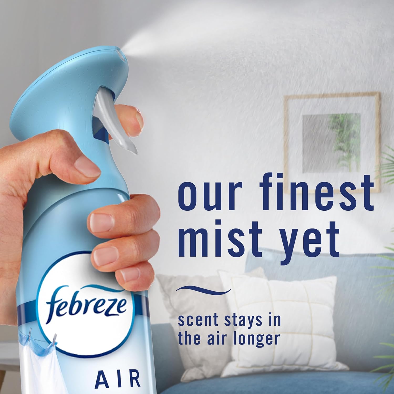 Febreze Air Mist, Air Freshener Spray, Odor Fighting Room Spray, Deodorizer for Home Bathroom Kitchen Office Apartment Dorm Room Classroom, Linen & Sky Scent, 8.1oz (Pack of 2)