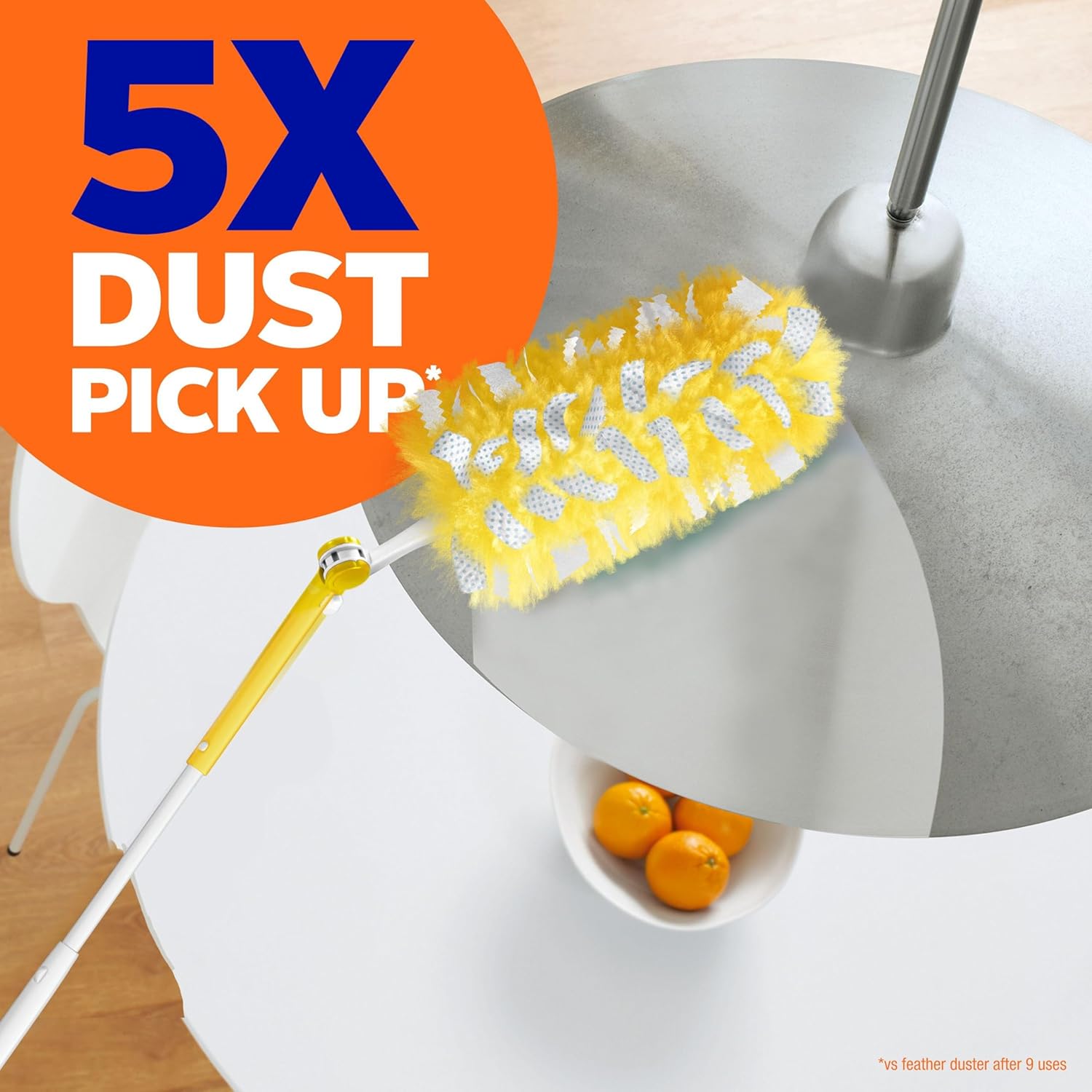 Swiffer Duster Kit with 3 ft Extendable Handle, Heavy Duty Dusting Starter Kit with 12 Refills, for Ceiling Fans, Vents and Hard to Reach Places