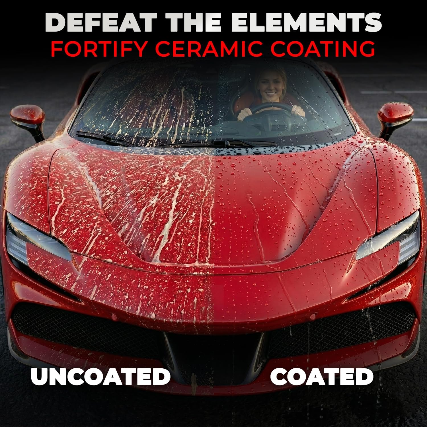 Car Wax Spray and Ceramic Coating for Cars - 3 in 1 Waterless Car Wash and Detailing - Quick Effect Coating Agent for Car - High Gloss Top Coat, Shiny Car Stuff by Shine Armor - Protective Wax 16FlOz