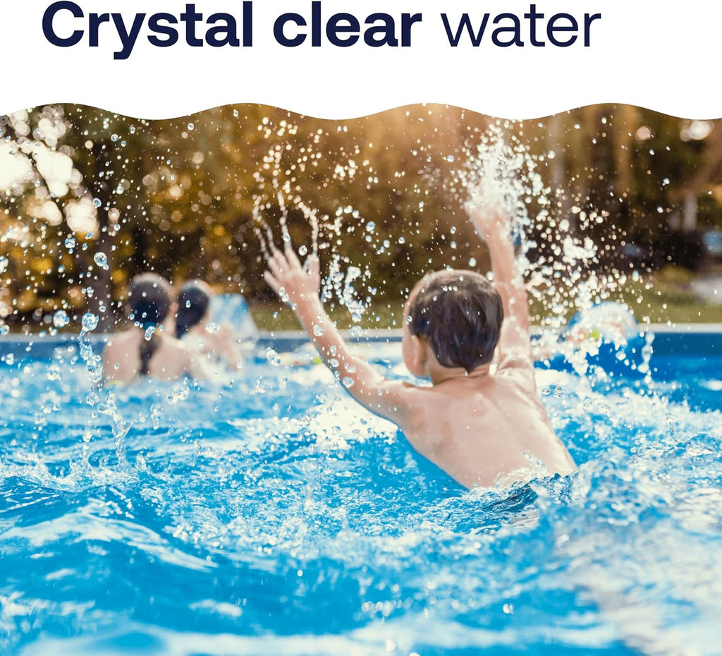 HTH 42049 Pool Care 1" Chlorine Tabs, Swimming Pool Sanitizer with Added Clarifier - Eliminates Bacteria & Algae, Makes Water Clean & Crystal Clear, Sanitizes & Protects - Slow Dissolving, 1.5 lbs