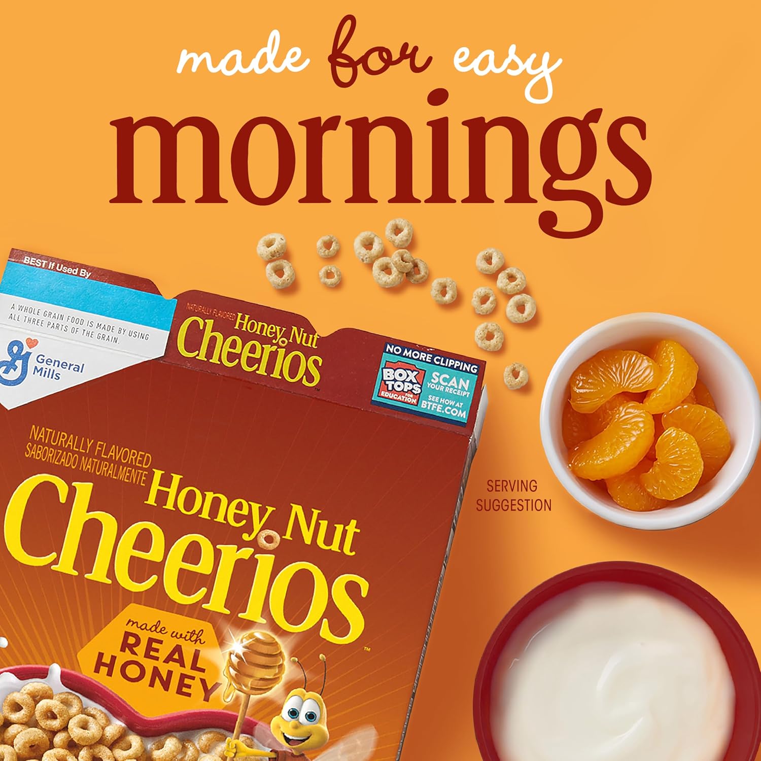 Honey Nut Cheerios, Heart Healthy Gluten Free Breakfast Cereal with Whole Grain Oats, Giant Size, 27.2 oz