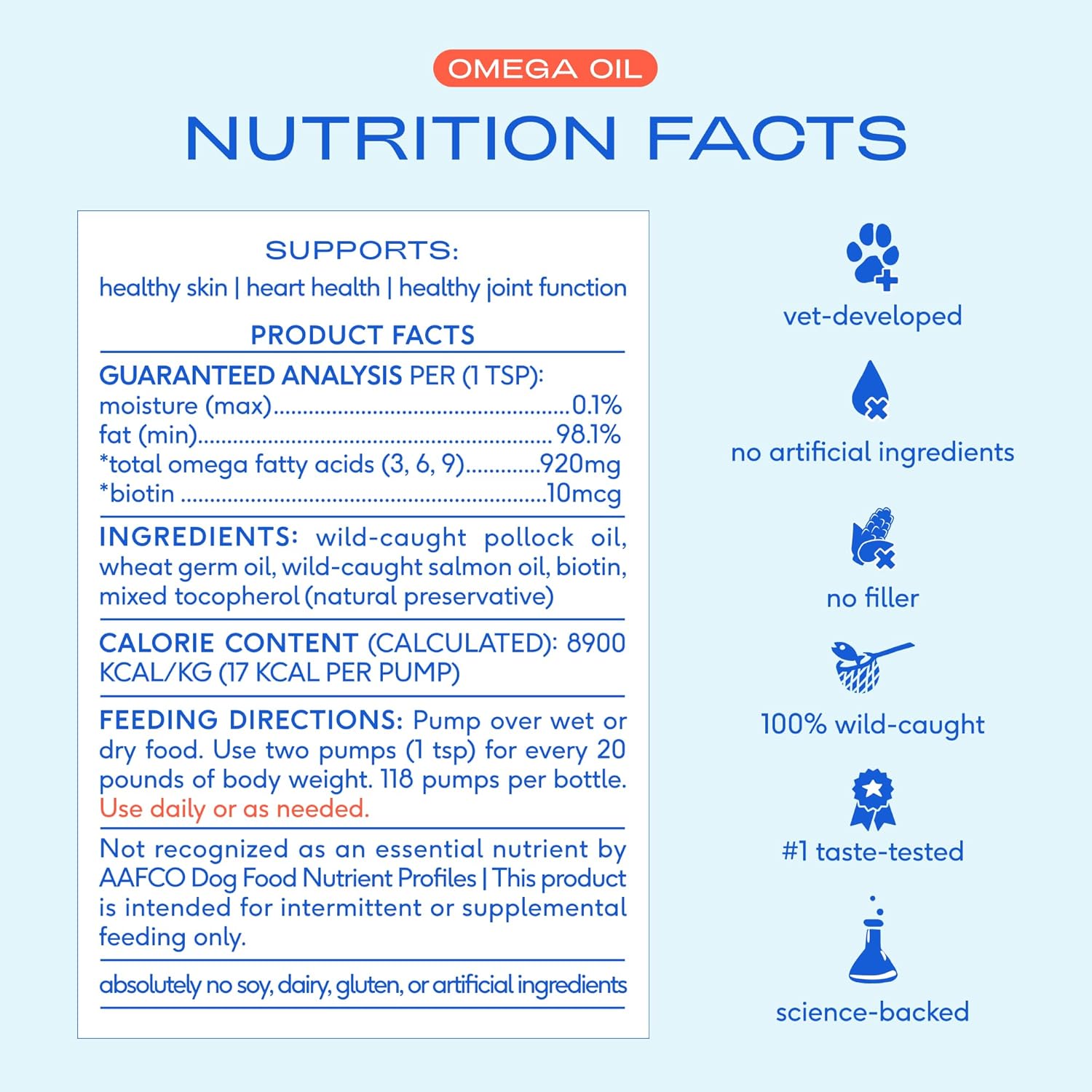 Native Pet Omega 3 Fish Oil for Dogs & Cats – Wild Alaskan Salmon Oil for Dogs Skin and Coat, Supports Joints, Heart & Shedding – Fast-Absorbing Omega 3 6 9 Liquid Supplement – 8oz