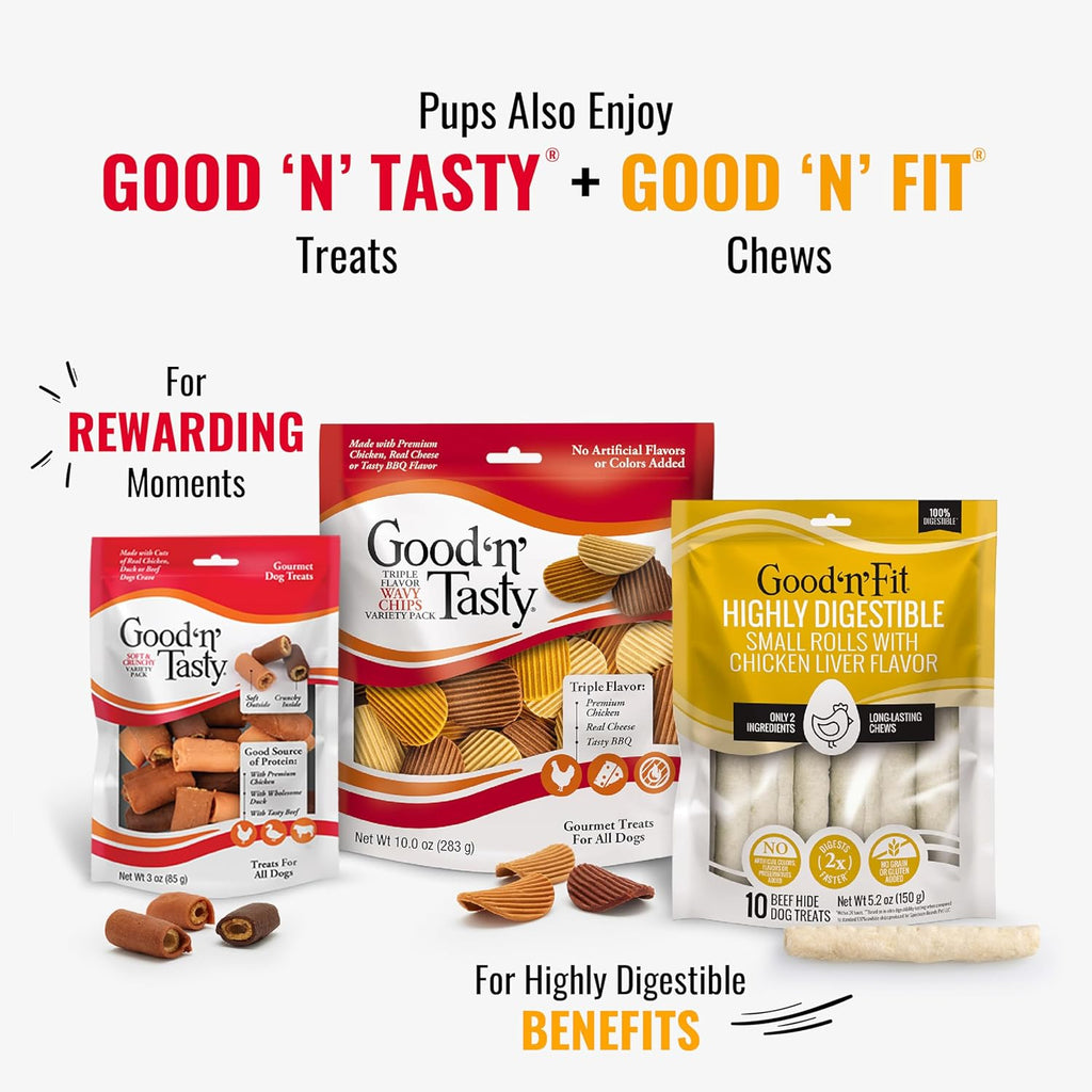 Good ‘n’ Fun Triple Flavor Kabobs Chews for All Dogs, 24 Ounces, Treat Your Dog to Long-Lasting Chews Made from Beef Hide, Real Chicken, Pork Hide, Duck and Chicken Liver