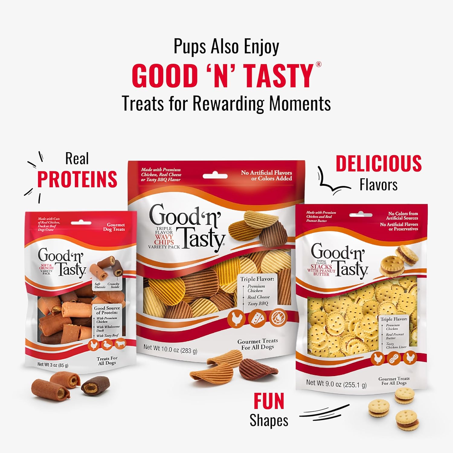 Good ‘n’ Fun Triple Flavor Kabobs Chews for All Dogs, 24 Ounces, Treat Your Dog to Long-Lasting Chews Made from Beef Hide, Real Chicken, Pork Hide, Duck and Chicken Liver