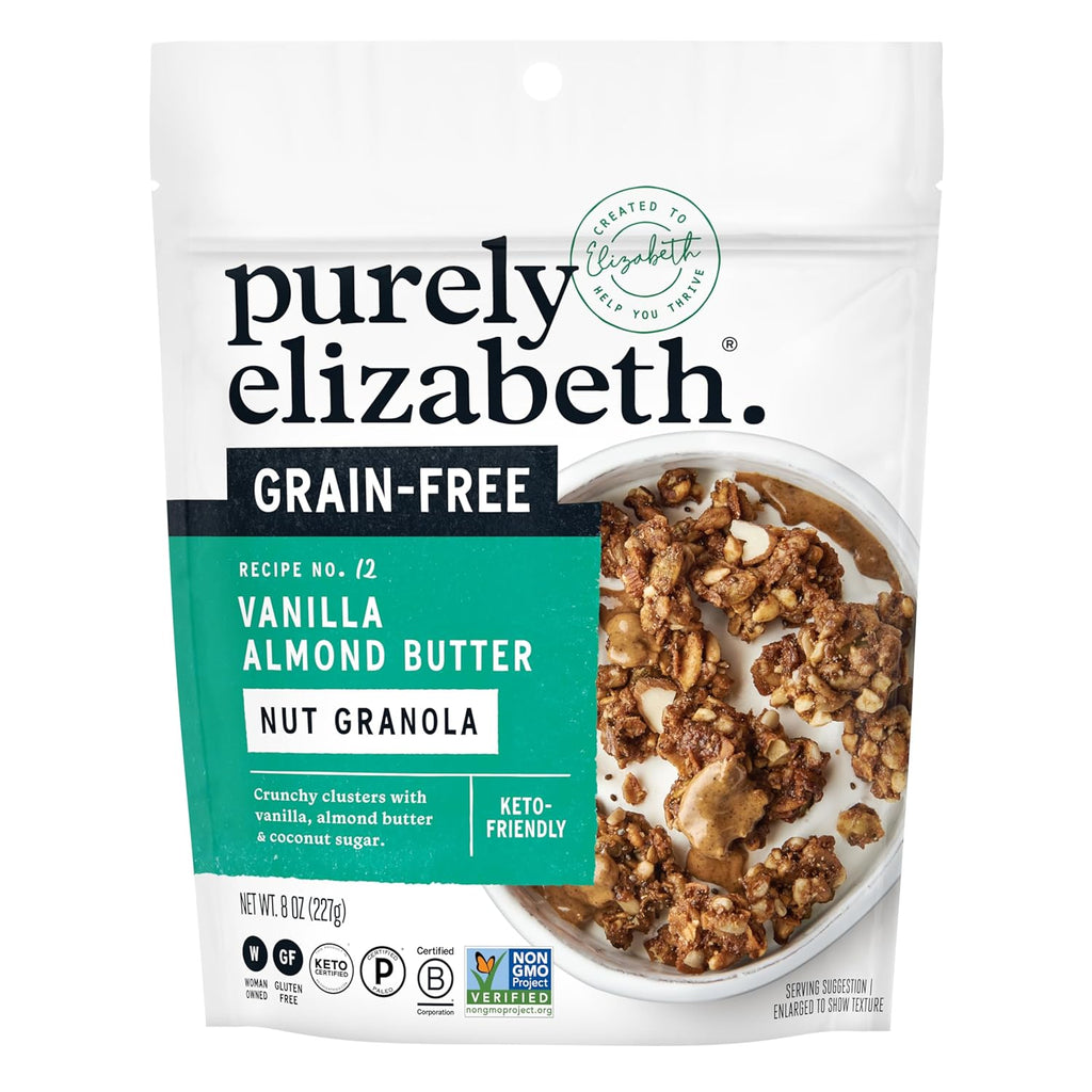 Purely Elizabeth, Granola Vanilla Almond Butter MCT Grain Free, 8 Ounce