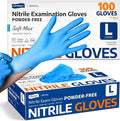 Supmedic Medical Soft Max™ Nitrile Exam Gloves, 100 Count Latex-Free Powder-Free Non-Sterile Food Safe Disposable Glove, Blue