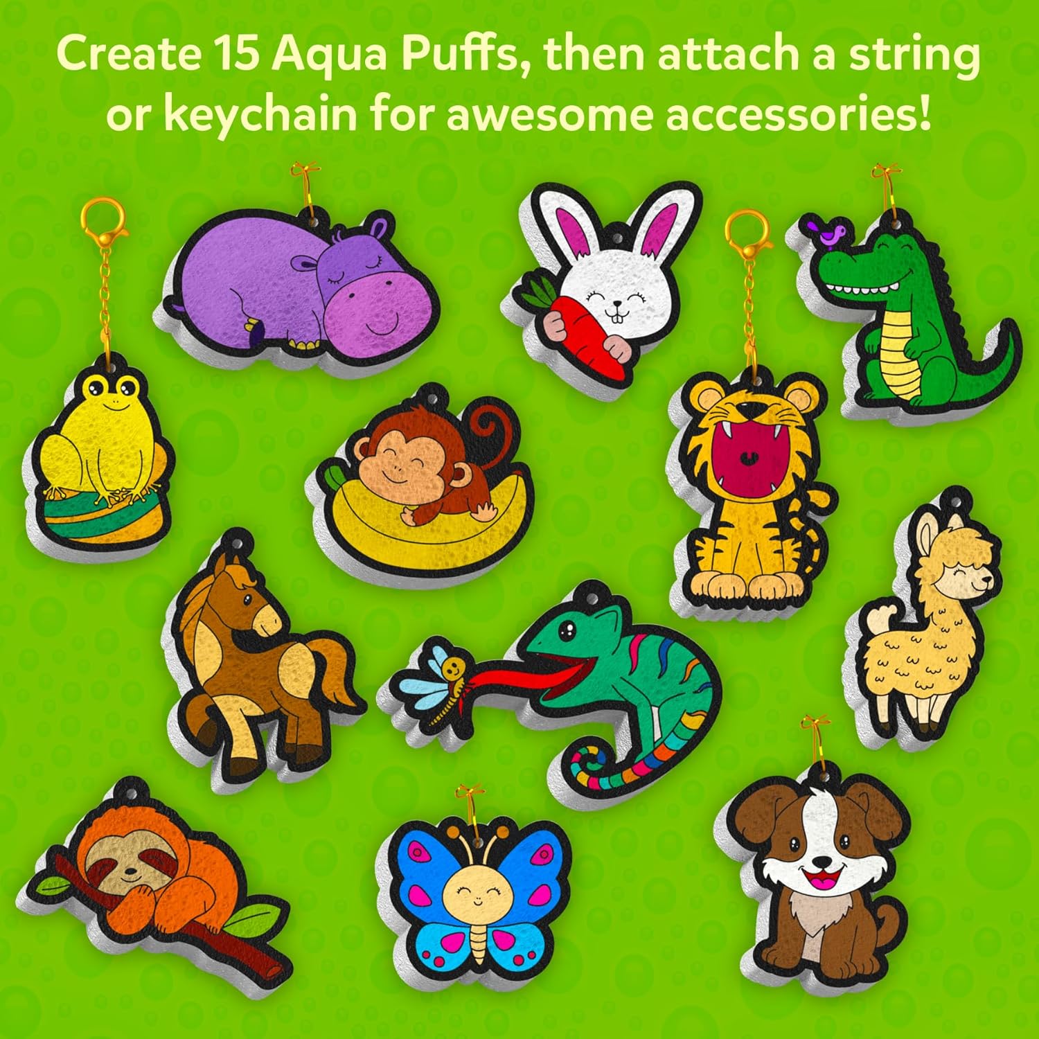Skillmatics Aqua Puffs - 3D Art Kit, Animals, Mess-Free Paint by Number Craft for Kids, DIY Color & Inflate Activity, Travel & Creative Gift for Girls & Boys Ages 4, 5, 6, 7, 8, 9, 10
