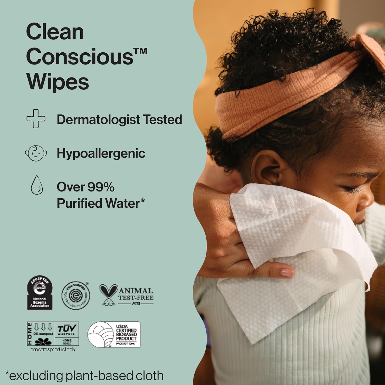 The Honest Company Baby Wipes for Sensitive Skin, Hypoallergenic, Fragrance-Free, Multi-Use, Pattern Play Design, 720 Count (8 Packs of 90)
