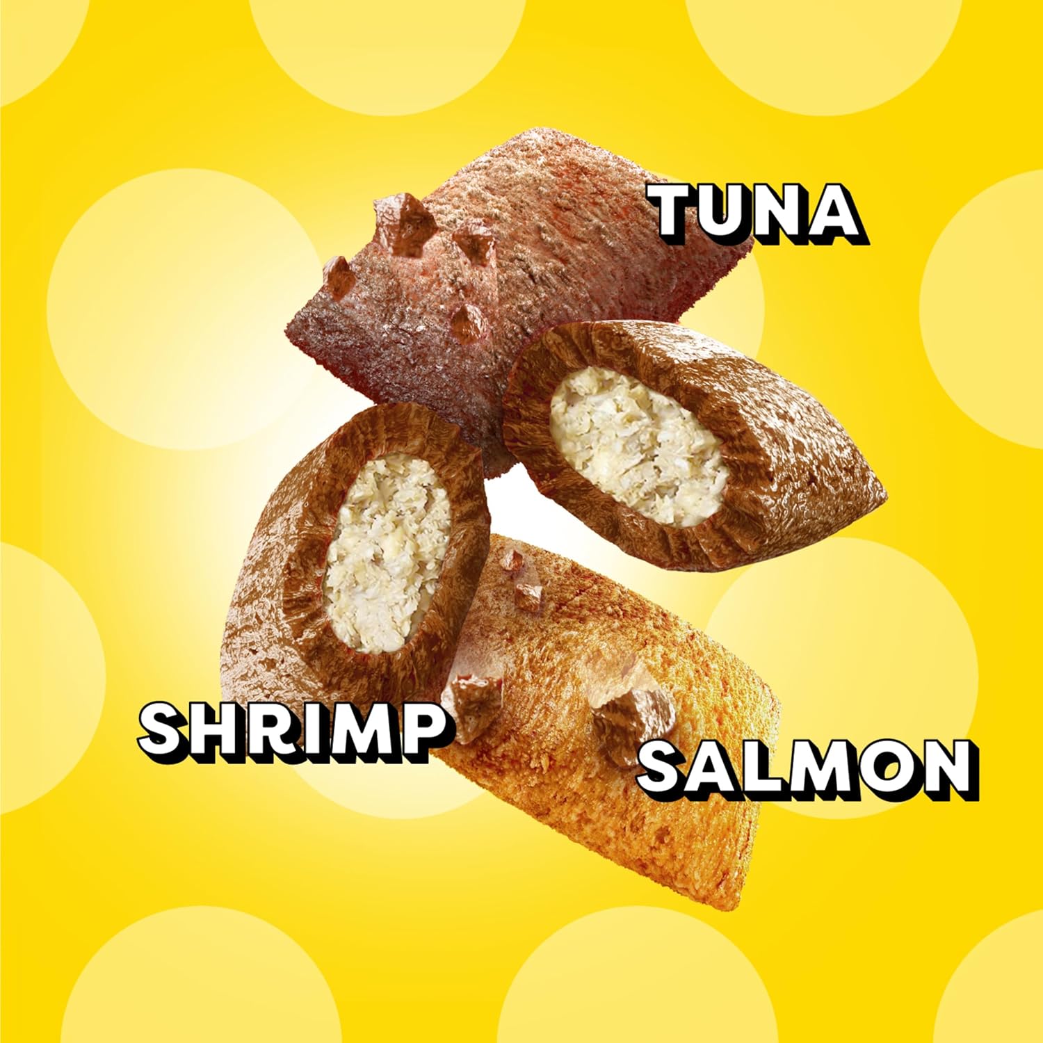 Temptations Cat Treats MixUps Surfer's Delight, Tuna, Shrimp, Salmon Flavor, Crunchy and Soft Cat Treats, 16 oz. Tub