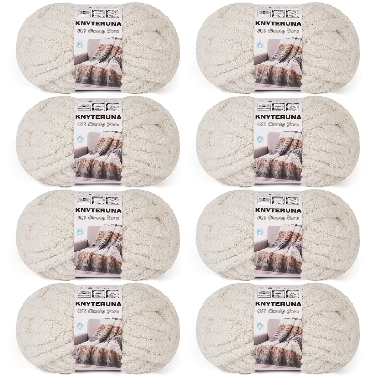 Chunky Yarn for Hand Knitting, #10 Chunky Blanket Chenille Yarn, Large Bulky
