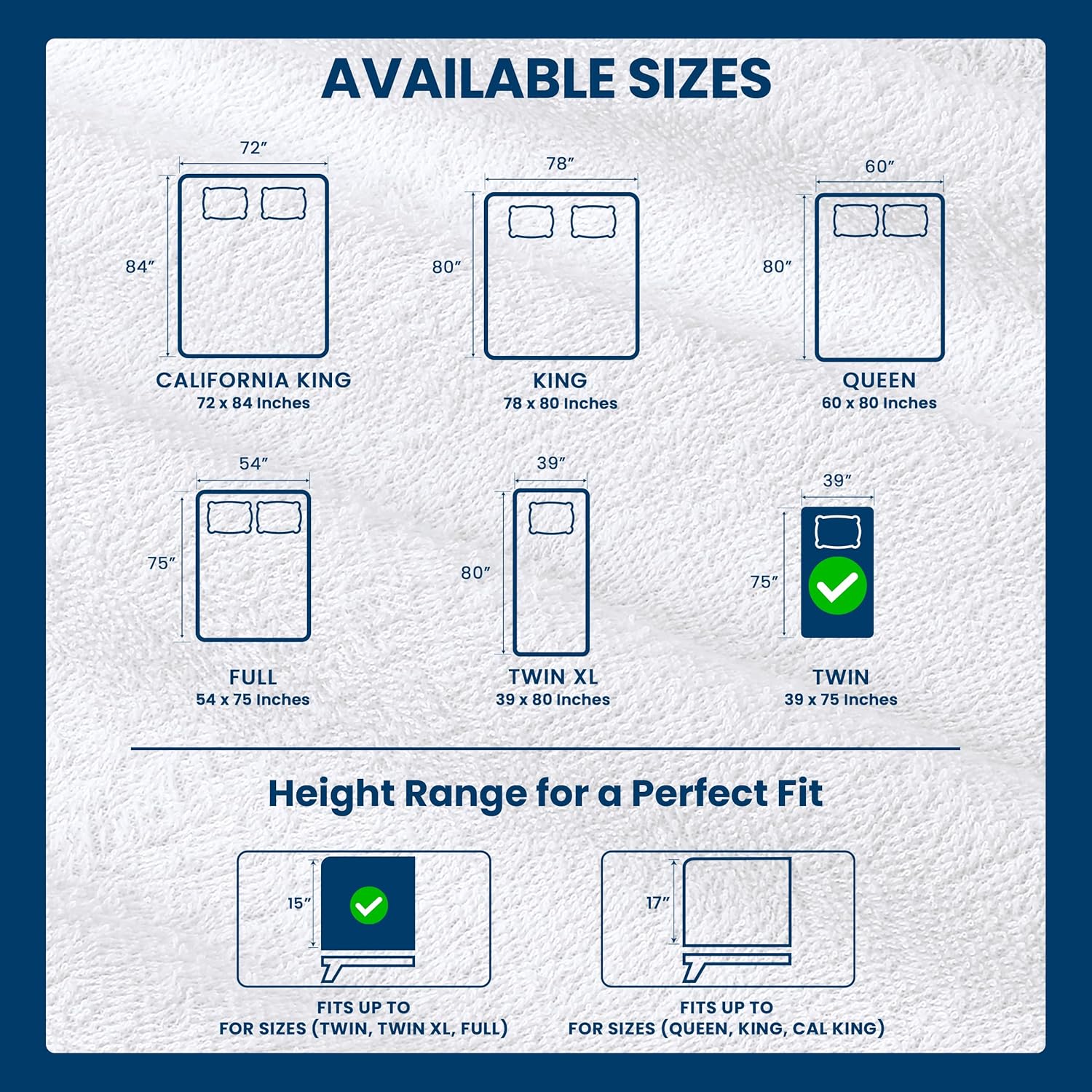 Twin Size Mattress Protector Waterproof, Premium 200 GSM Terry Mattress Cover, Soft & Breathable Bed Cover, Fitted Sheet Style Stretchable Deep Pockets 15" by Utopia Bedding (White)