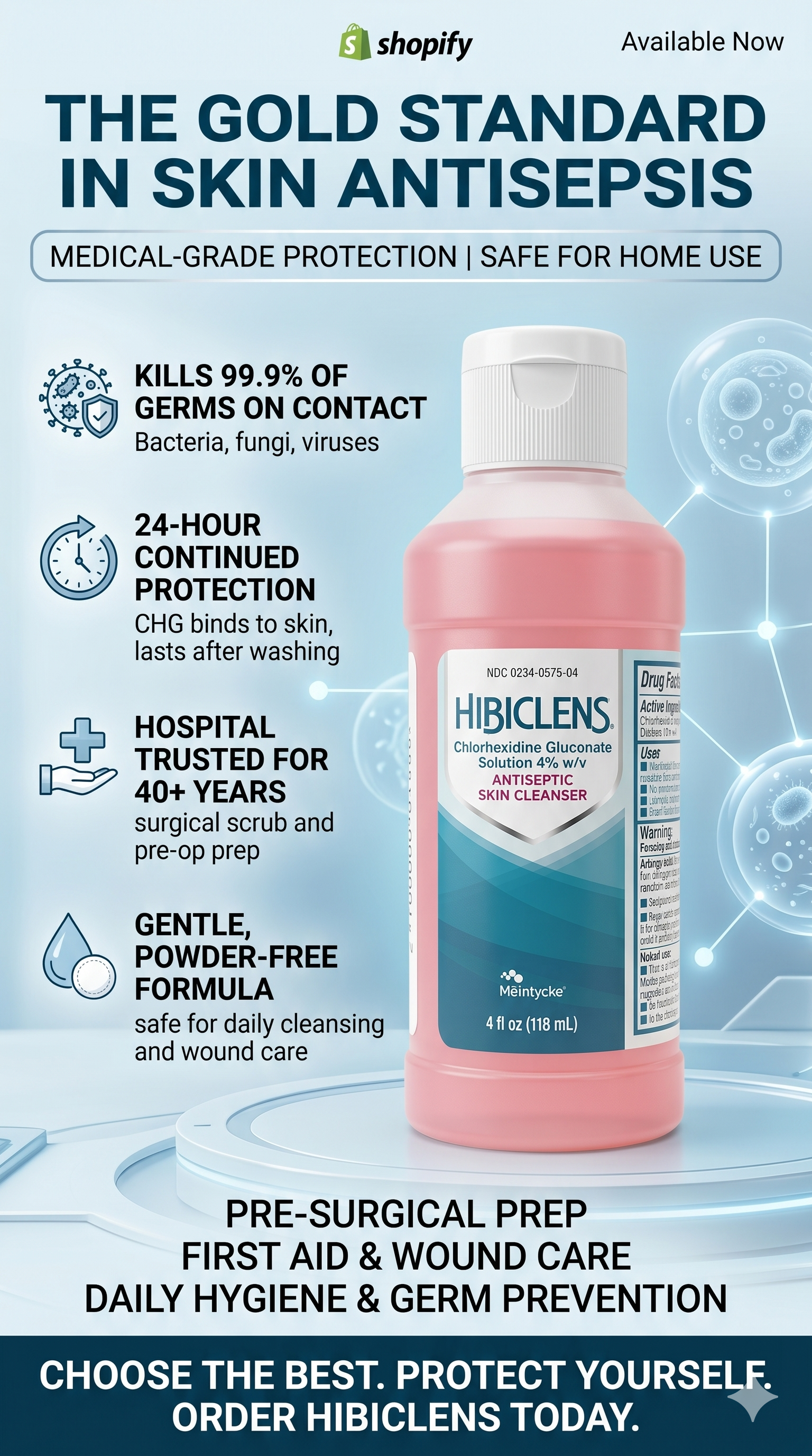 Hibiclens 18598 Antiseptic/Antimicrobial Skin Cleanser